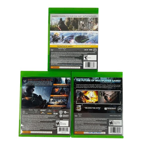 3 Xbox One Video Games The Division Star Wars Battlefront Titanfall Complete - Picture 2 of 5